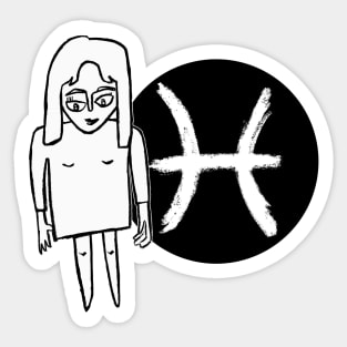 Pisces Zodiac Woman, Pisces Girl Sticker